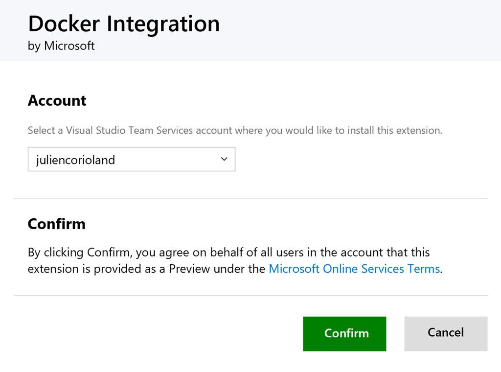 Docker VSTS Extension